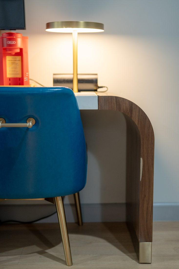 Comfortable seating detail at Hotel Avanti